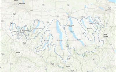 A map of the Finger Lakes watershed